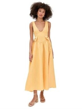 Vrg Grl Daphne Linen Midi Dress Size XS